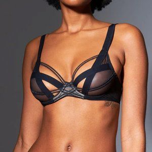 Thistle and Spire Laight open cup bra black 36B